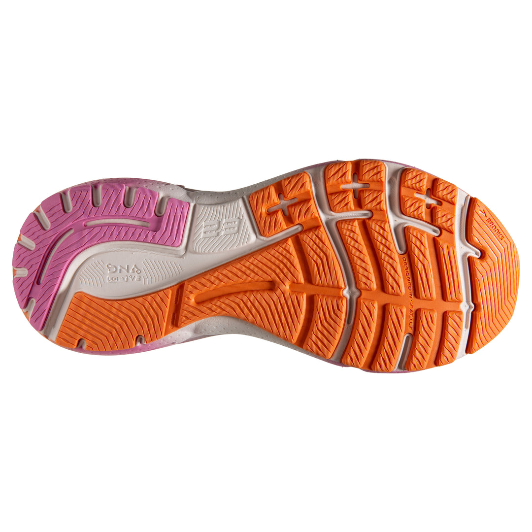 Women's Brooks Adrenaline GTS 23 Color: White Sand/Sunset/Fuchsia 6