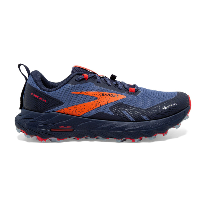 Women's Brooks Cascadia 17 GTX Color: Navy/Bittersweet/Peacoat