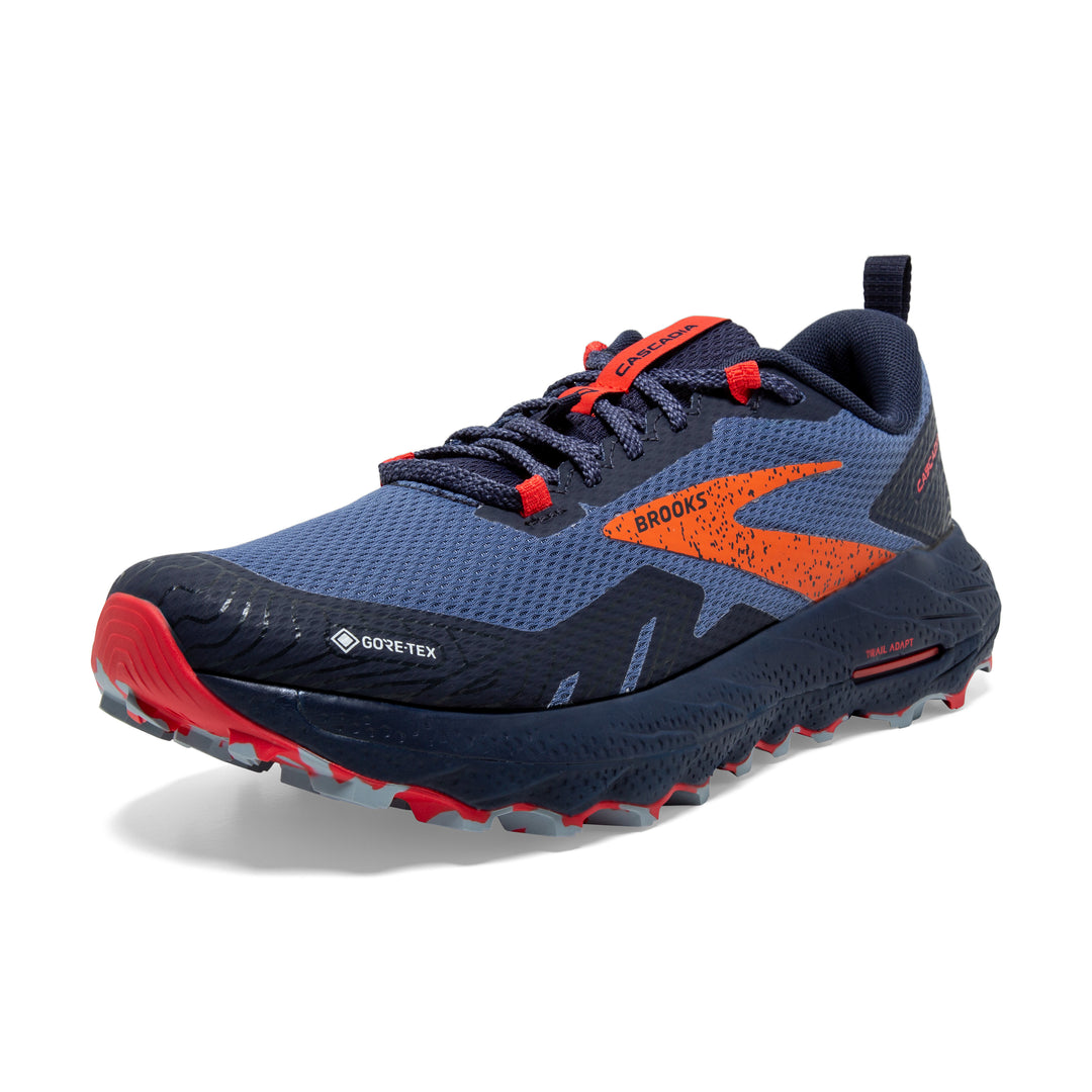 Women's Brooks Cascadia 17 GTX Color: Navy/Bittersweet/Peacoat