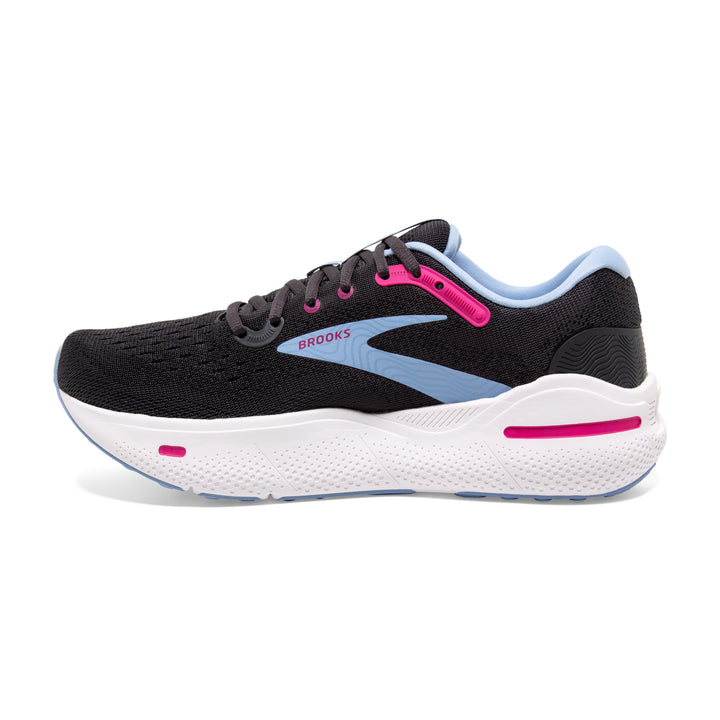 Women's Brooks Ghost Max Color: Ebony/Open Air/Lilac Rose (WIDE WIDTH)