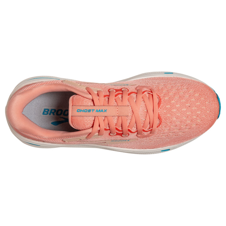 Women's Brooks Ghost Max Color: Papaya/Apricot/Blue 5