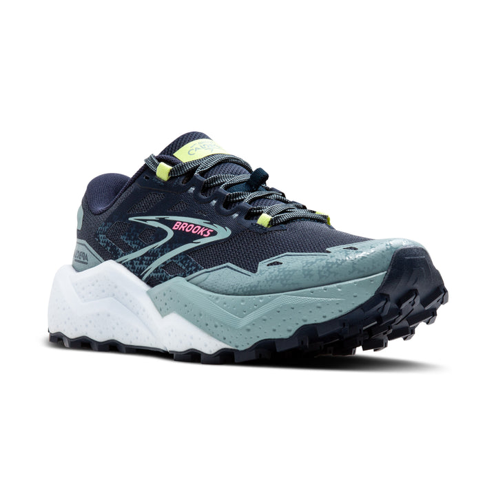 Women's Brooks Caldera 7 Color: Peacoat/Citadel/Sunny Lime  1