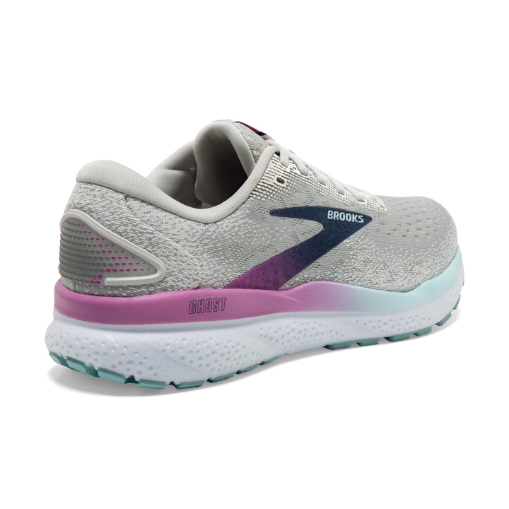 Women's Brooks Ghost 16 Color: White / Grey / Estate Blue 2