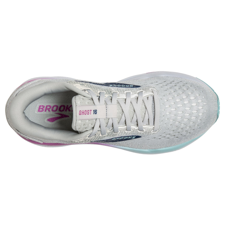 Women's Brooks Ghost 16 Color: White / Grey / Estate Blue 5