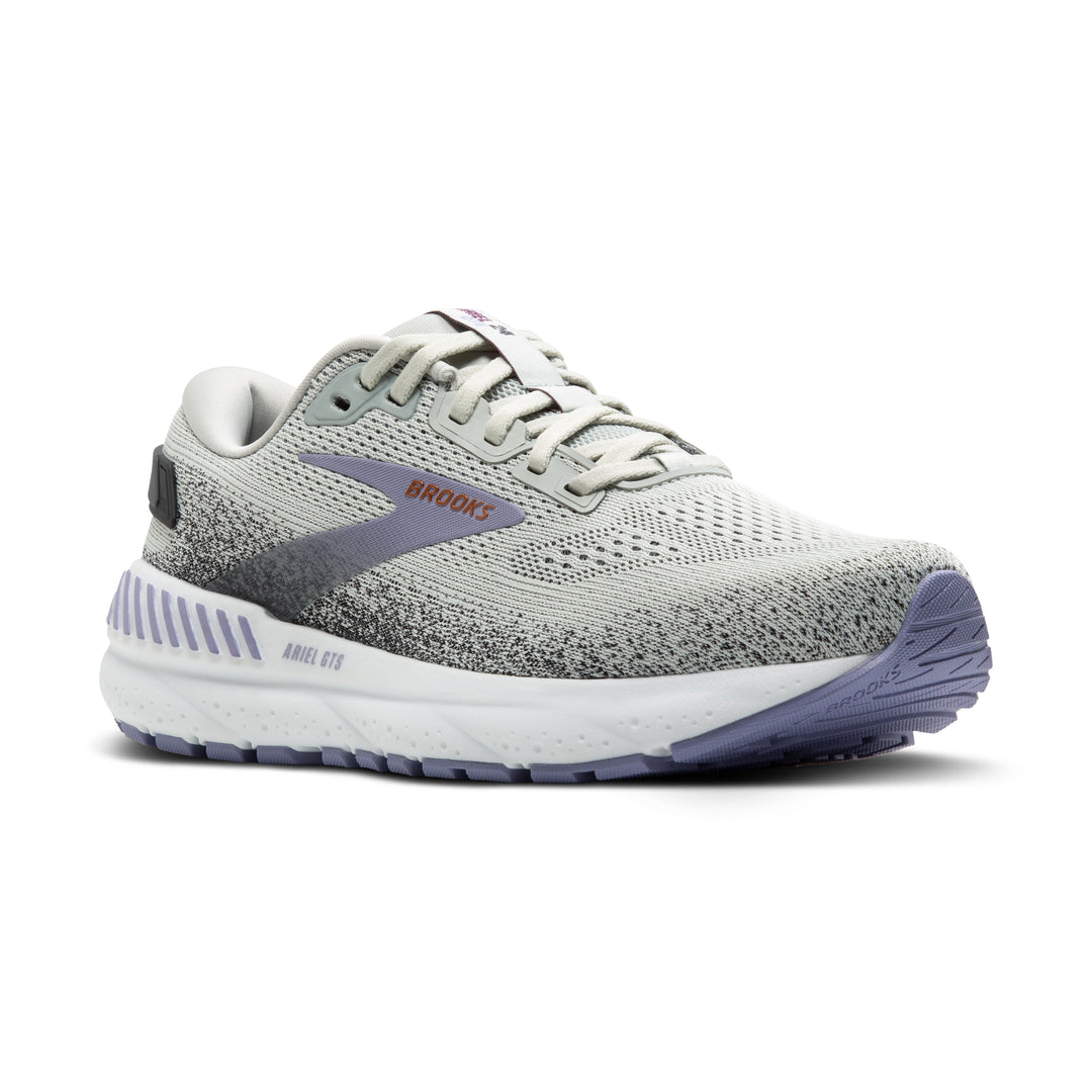 Women's Brooks Ariel GTS 24 Color: Mercury/ Ebony/ Lavender (WIDE WIDTH) 1