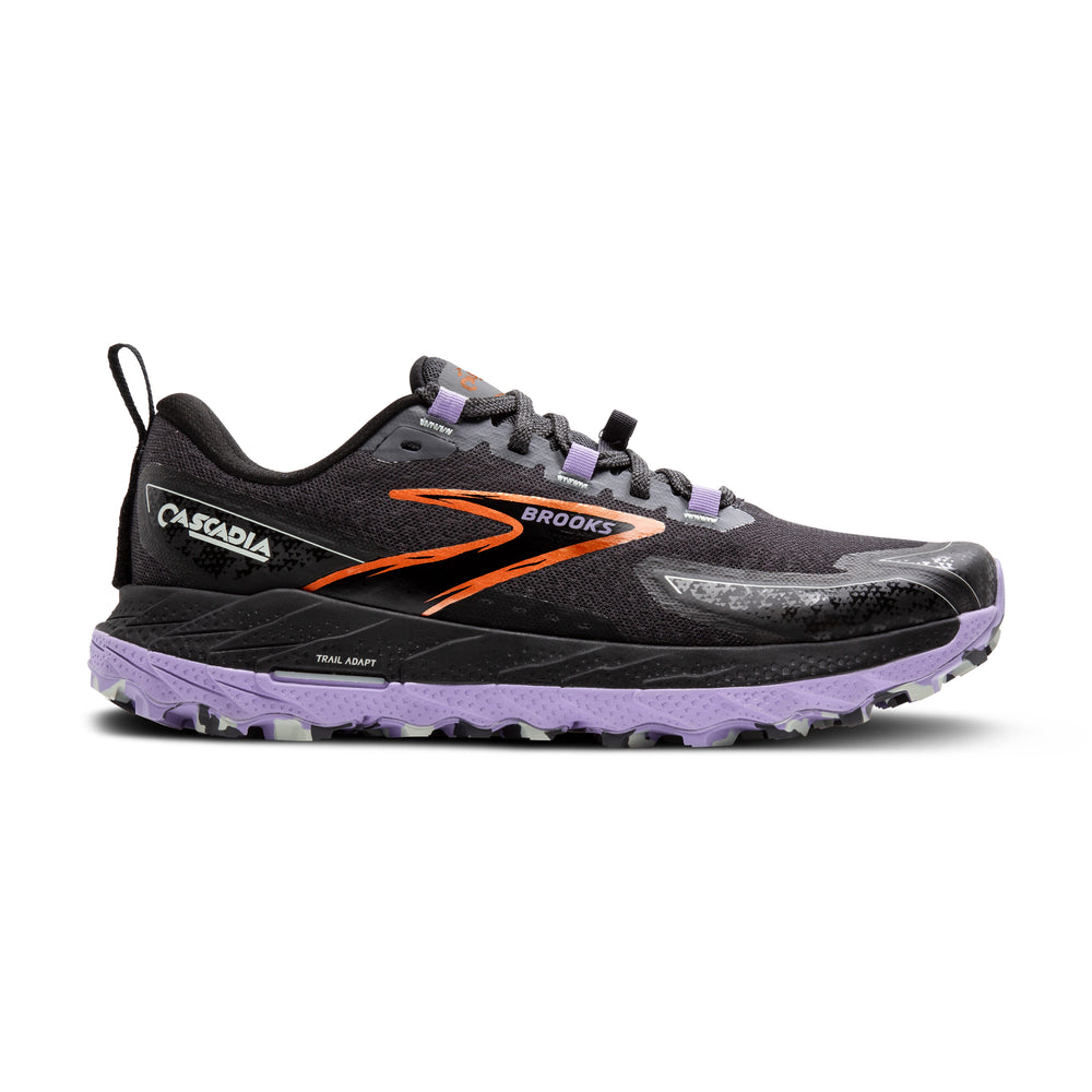 Women's Brooks Cascadia 18 Color: Ebony/Lav/Copper (WIDE WIDTH) 2