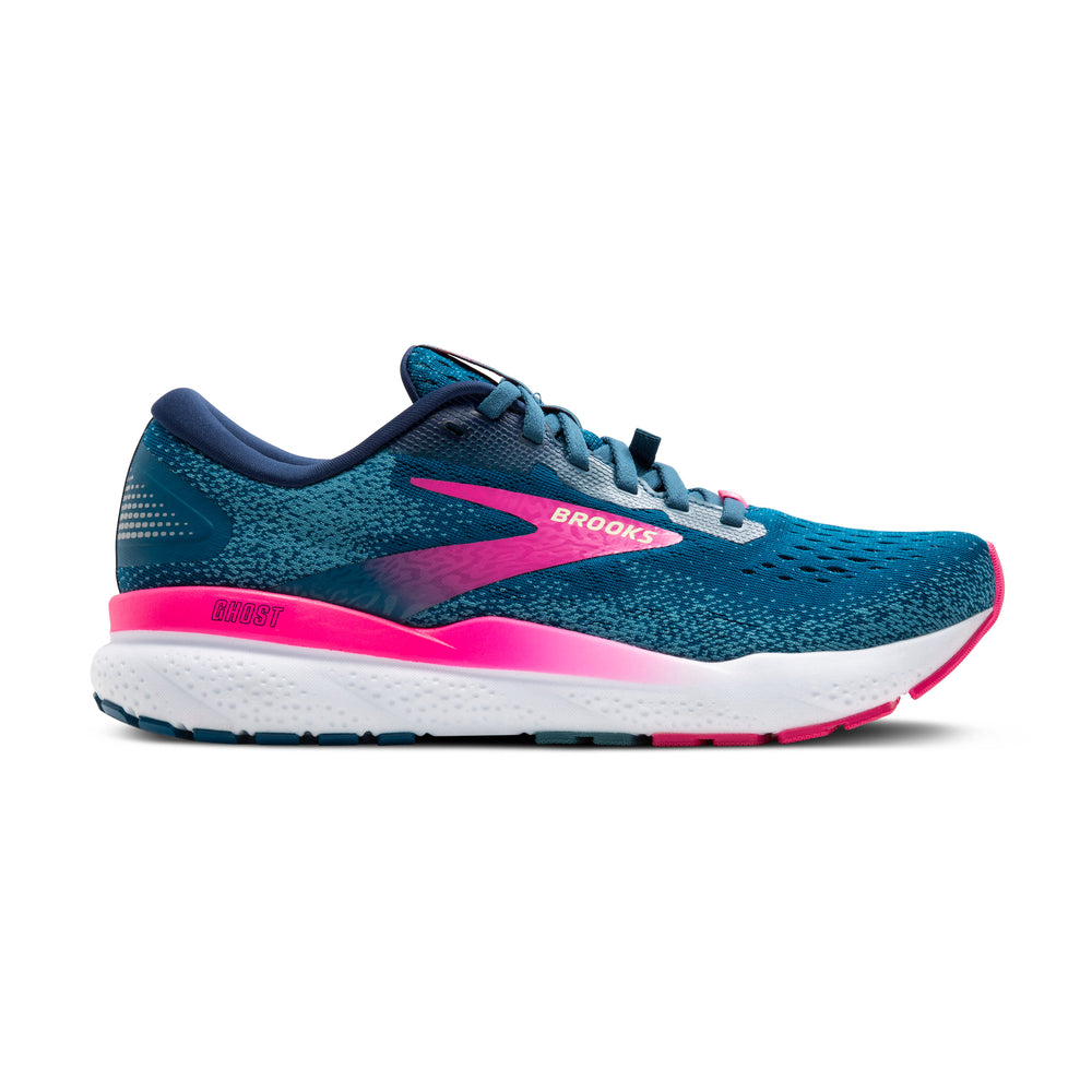 Women's Brooks Ghost 16 GTX Color: Moroccan Blue/Pink/Yellow 2