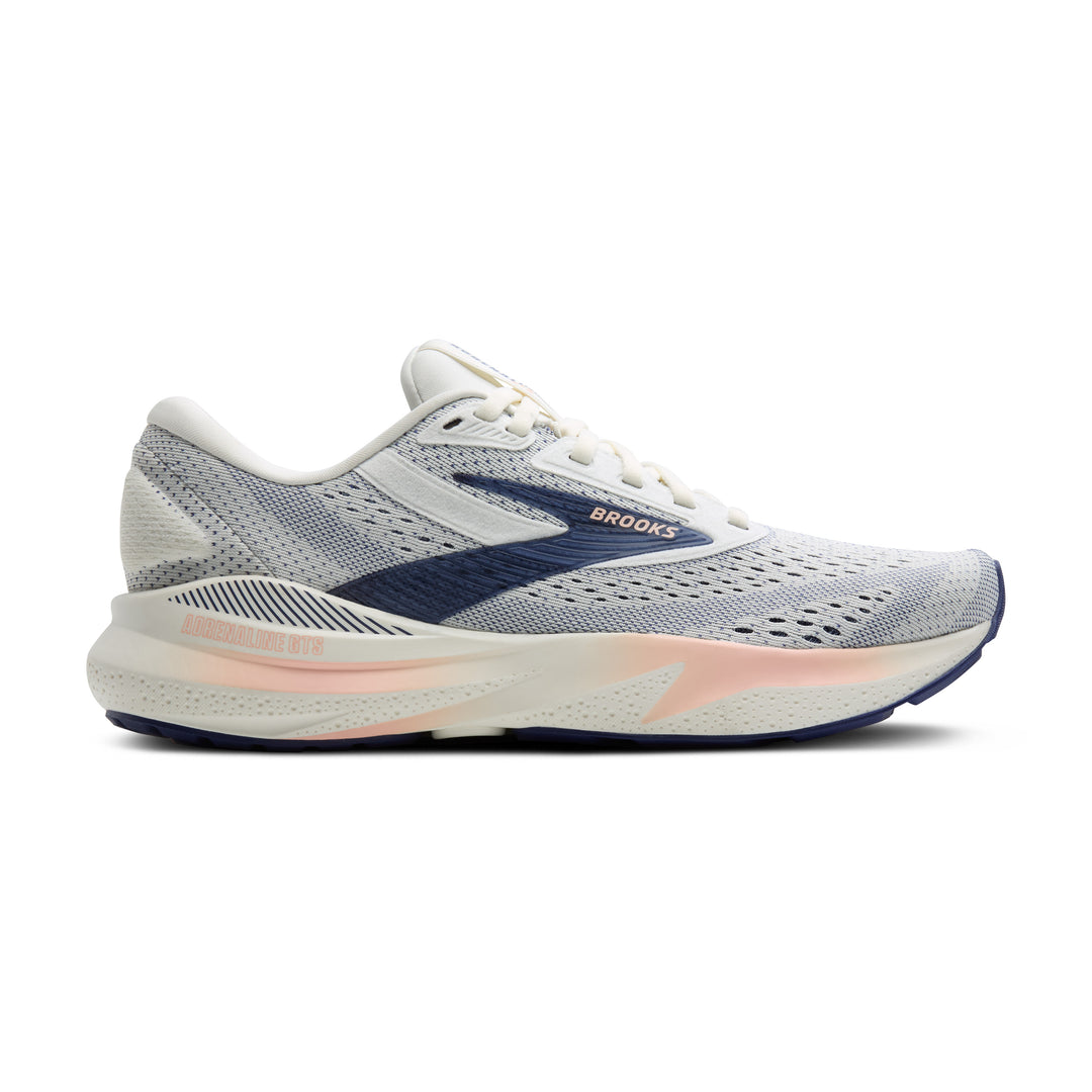 Women's Brooks Adrenaline GTS 24 Color: Grey/Blue Ribbon/Peach 2