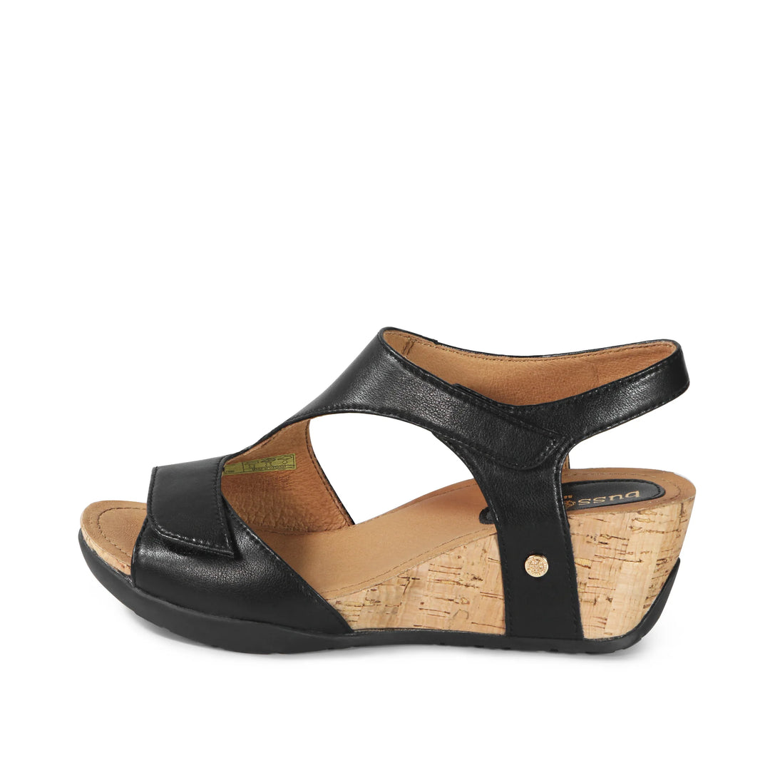 Women's Bussola Nicky Wedge Sandal Color: Black  4
