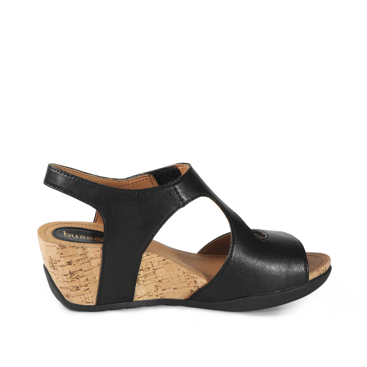 Women's Bussola Nicky Wedge Sandal Color: Black  2