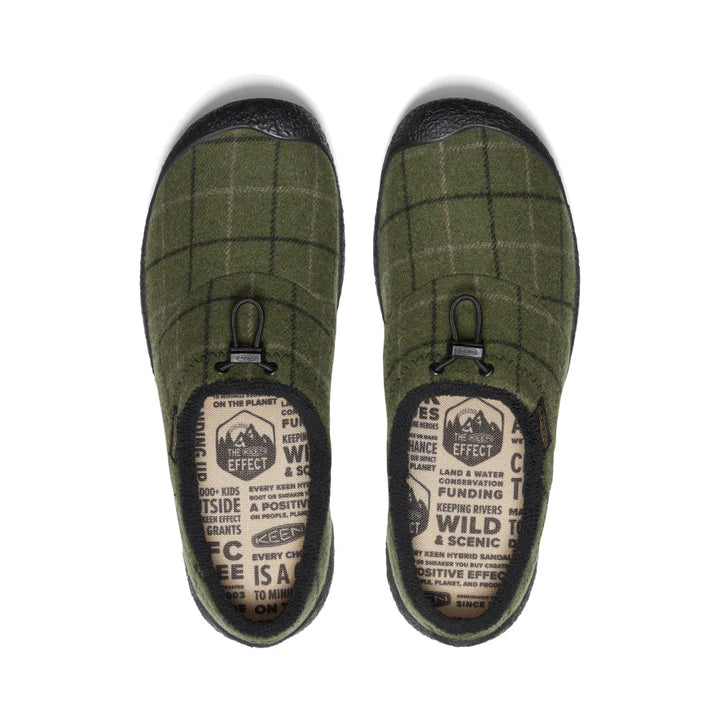 Men's Keen Howser III Slide Color: Dark Olive Plaid 