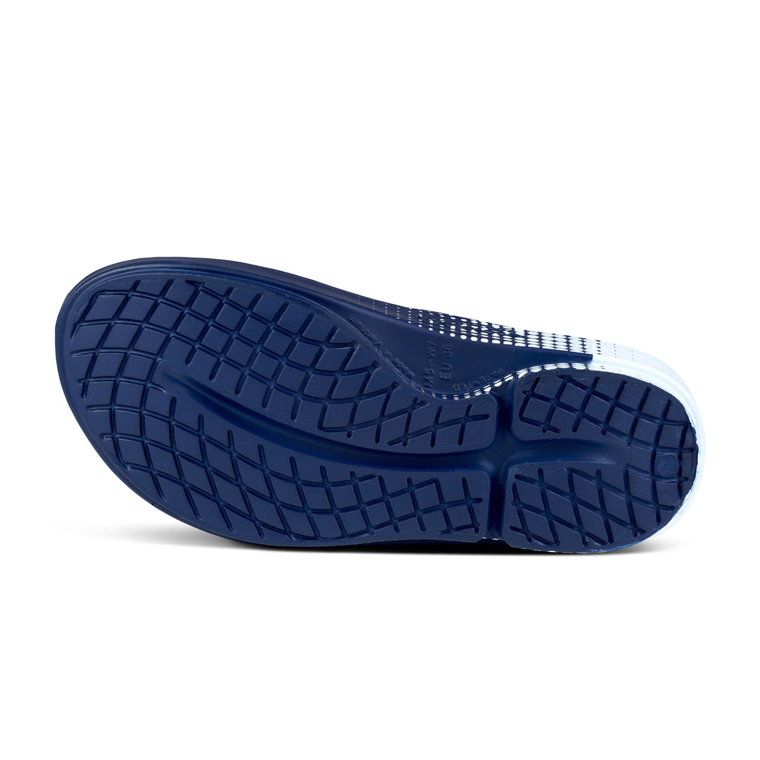 Unisex Oofos OOahh Sport Slide Sandal Color: Matrix Navy 3