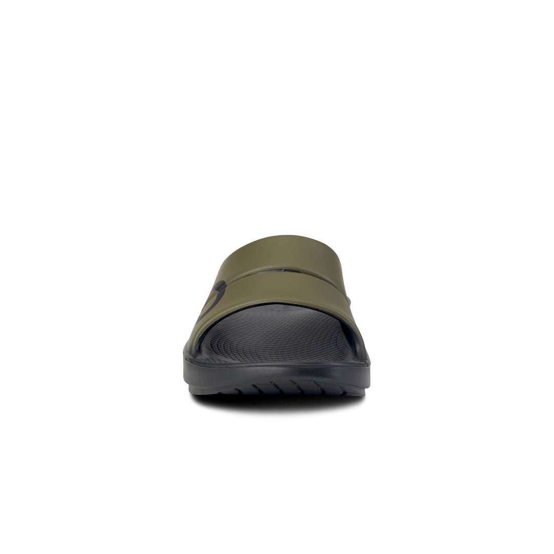 Men's Oofos OOahh Sport Slide Sandal Color: Tactical Green