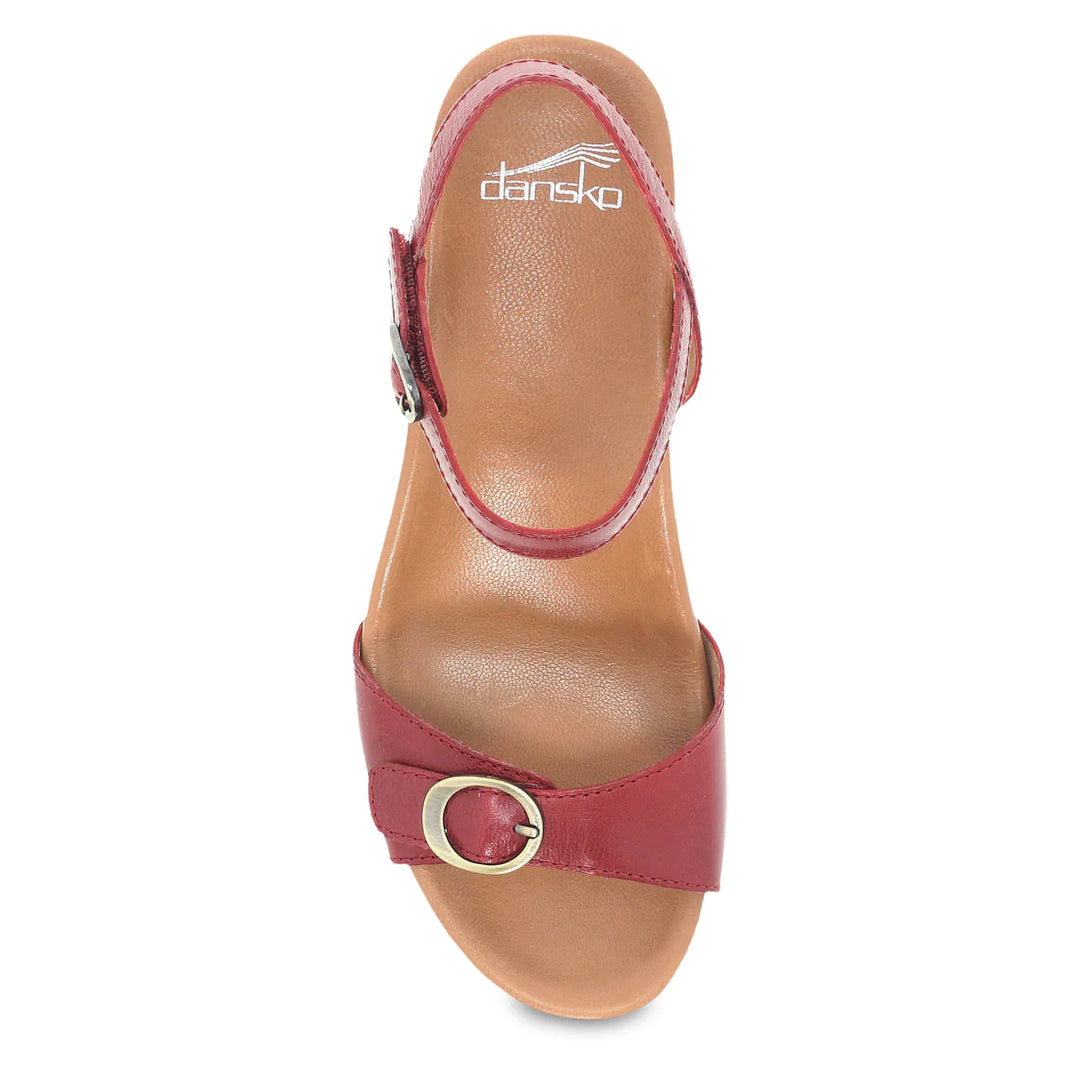 Women's Dansko Arielle Color: Red Glazed Leather Sandal 4
