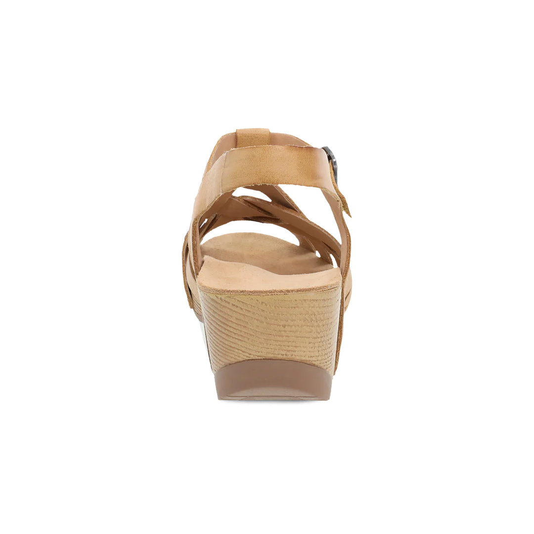 Women's Dansko Tinley Color: Tan Milled Burnished Sandal 5