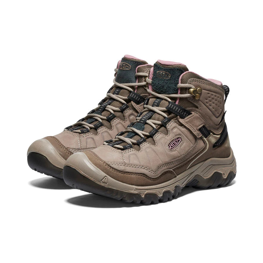 Women's Keen Targhee IV Waterproof Hiking Boot Color: Brindle/Nostalgia Rose (WIDE WIDTH) 1