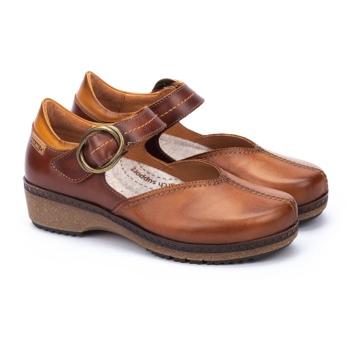 Women's Pikolinos Granada Leather Shoes Color: Brandy 1