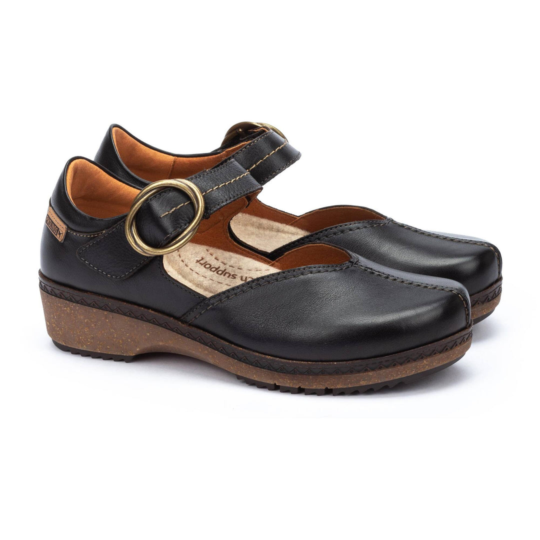 Women's Pikolinos Granada Leather Shoes Color: Black 1