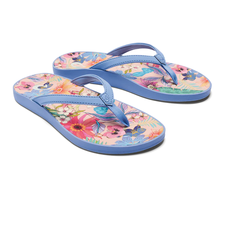 Women's Olukai Puawe Color: Cloud Blue / Flower 5