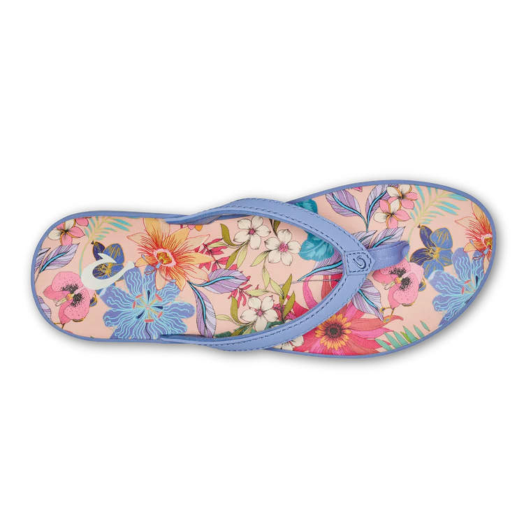 Women's Olukai Puawe Color: Cloud Blue / Flower 2