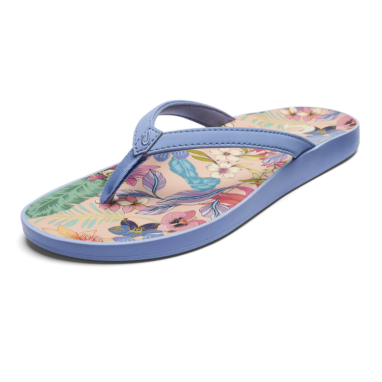 Women's Olukai Puawe Color: Cloud Blue / Flower 4