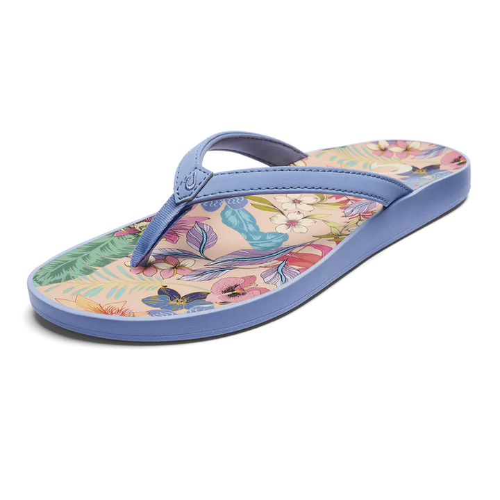 Women's Olukai Puawe Color: Cloud Blue / Flower 4