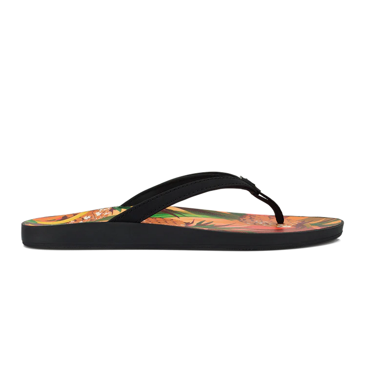 Women's Olukai Puawe Color:  Black / Pineapple  1