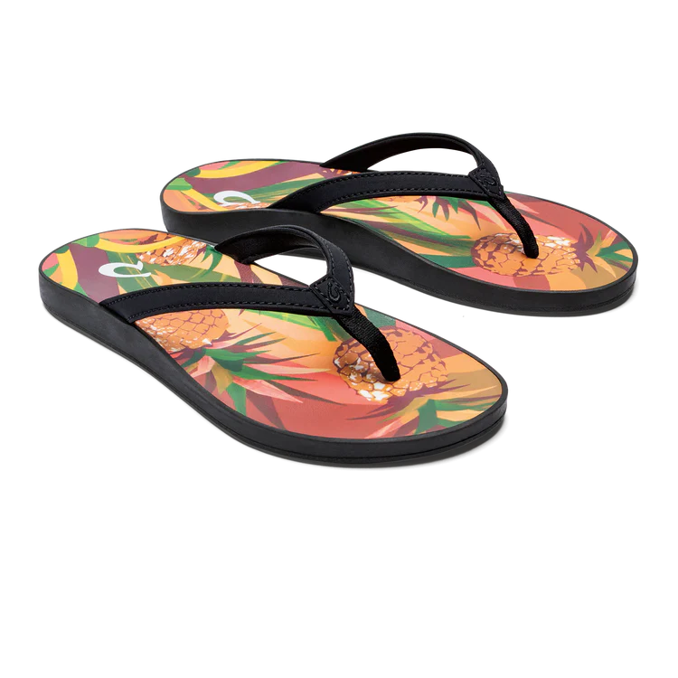 Women's Olukai Puawe Color:  Black / Pineapple  5