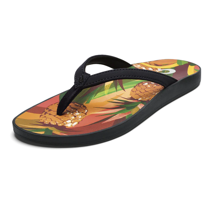 Women's Olukai Puawe Color:  Black / Pineapple  4