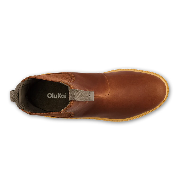 Women's Olukai Hehi Waterproof Chelsea Boots Color: Fox / Hunter  2