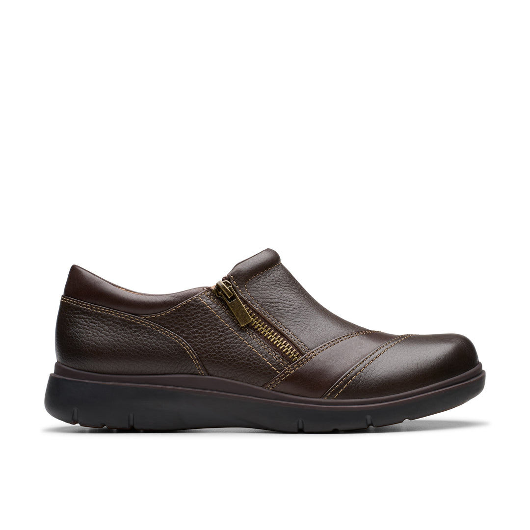 Women's Clarks Certina Pure Color: Dark Brown Leather  2