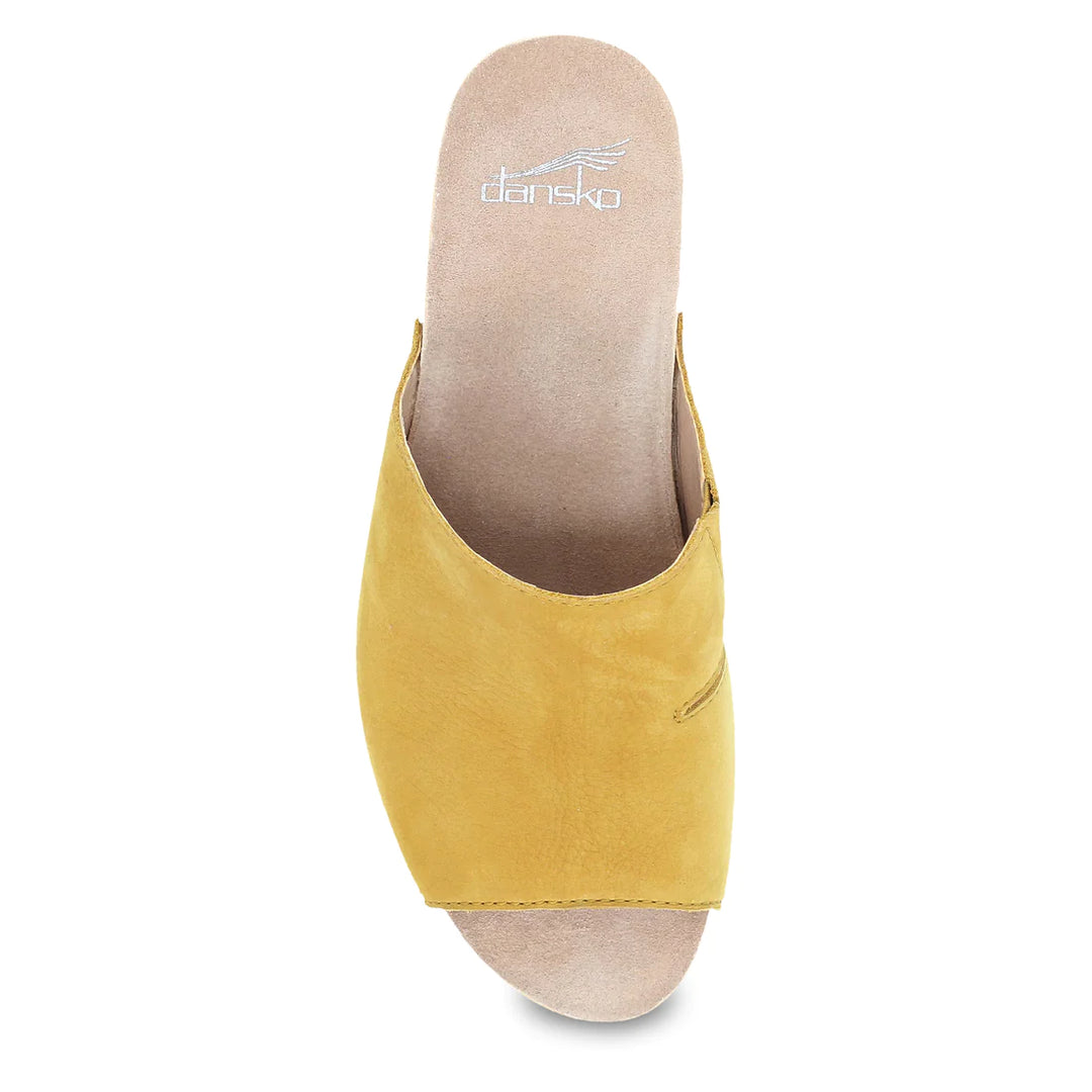 Women's Dansko Tandi Color: Yellow Milled Nubuck Sandal  4