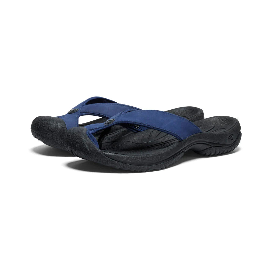 Men's Keen Waimea Leather Flip Flop Color: Naval Academy/Black 1