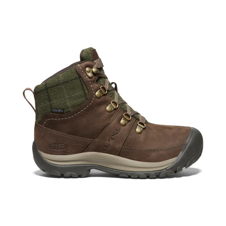 Women's Keen Kaci III Winter Waterproof Boot Color: Dark Earth/ Green Plaid 