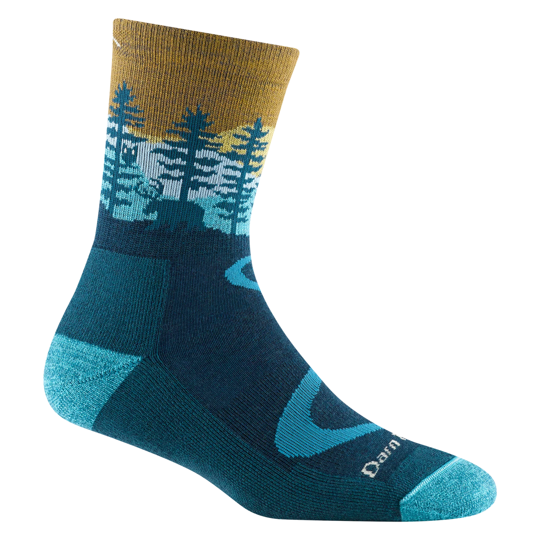 Women's Darn Tough Northwoods Micro Crew Midweight Hiking Sock Color: Dark Teal 1