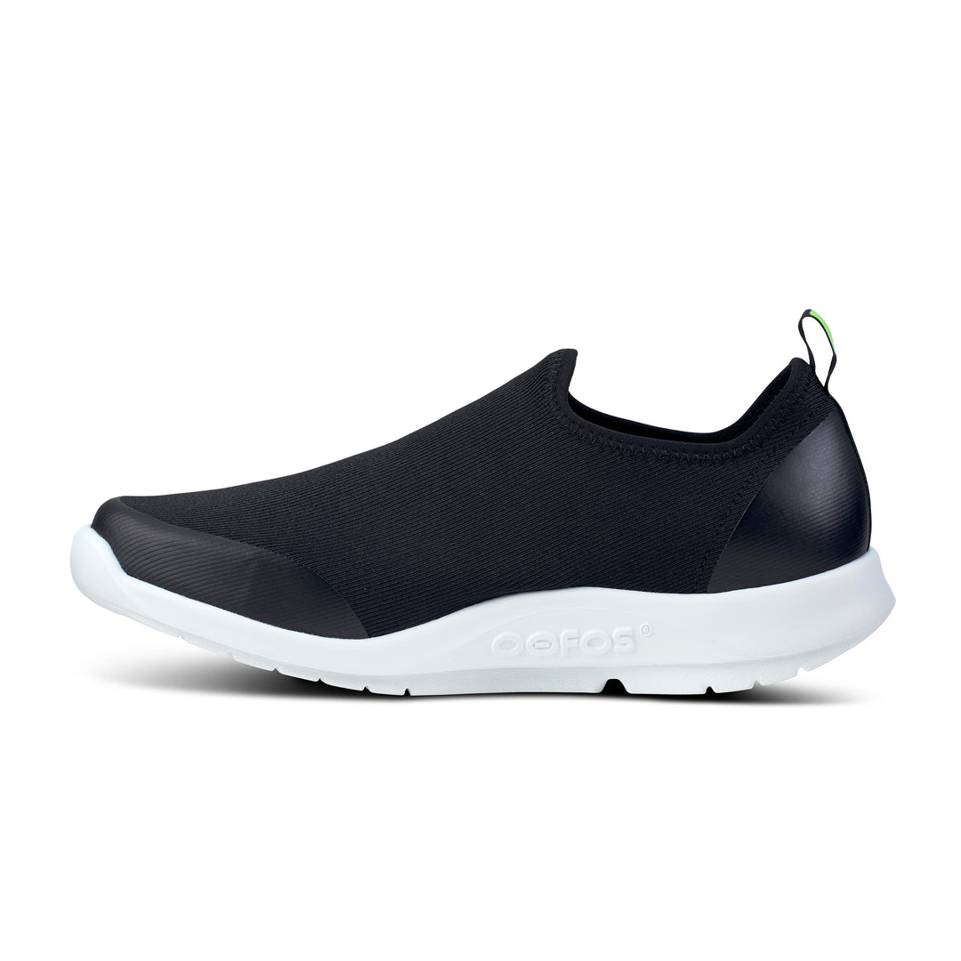 Women's Oofos OOMG Sport Low Shoe Color: White Black 