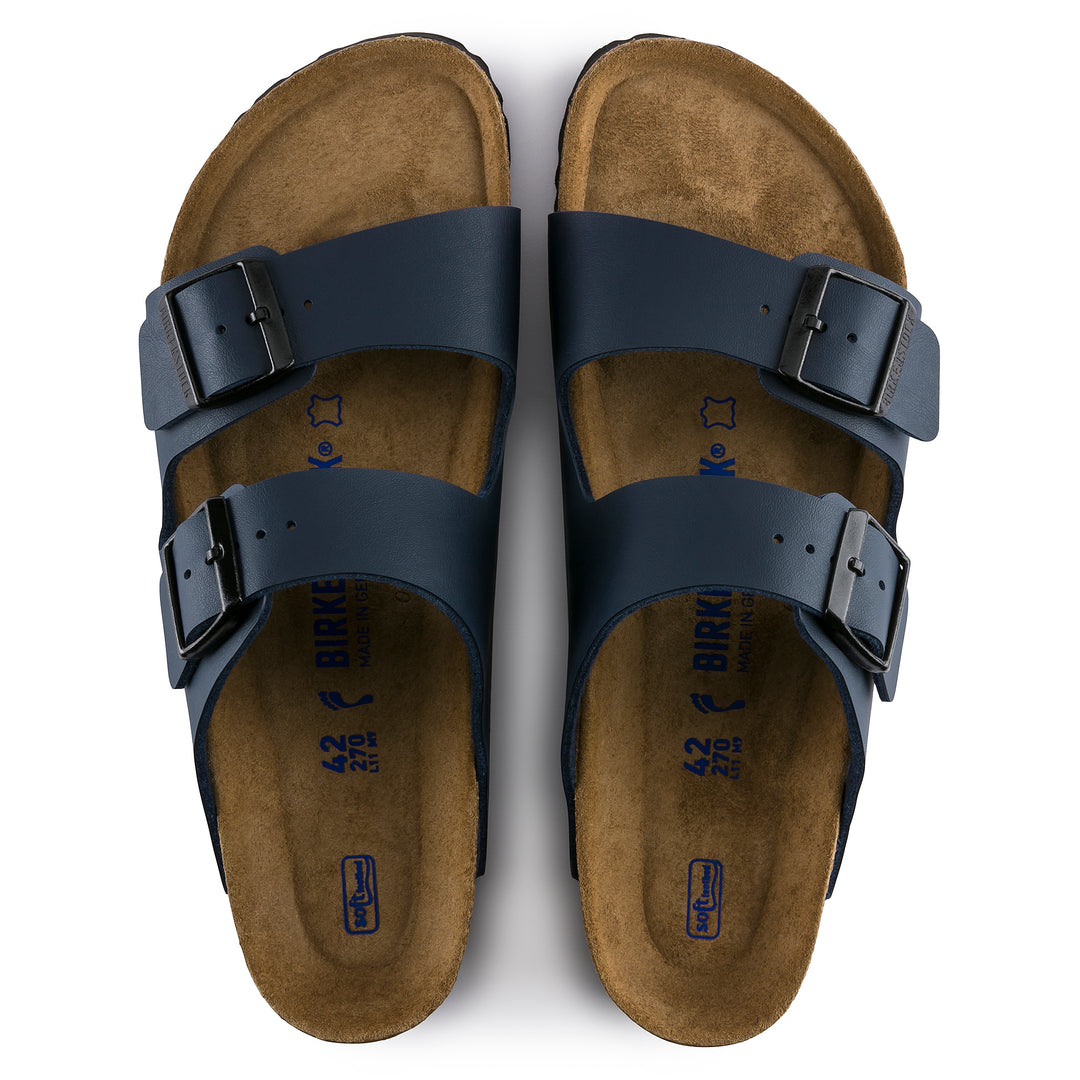 Birkenstock Arizona Soft Footbed Birko-Flor Color: Blue (MEDIUM/ NARROW WIDTH) 3