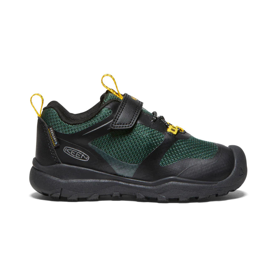 Little Kid's Keen Wanduro Waterproof Shoe Color: Black / Greener Pastures