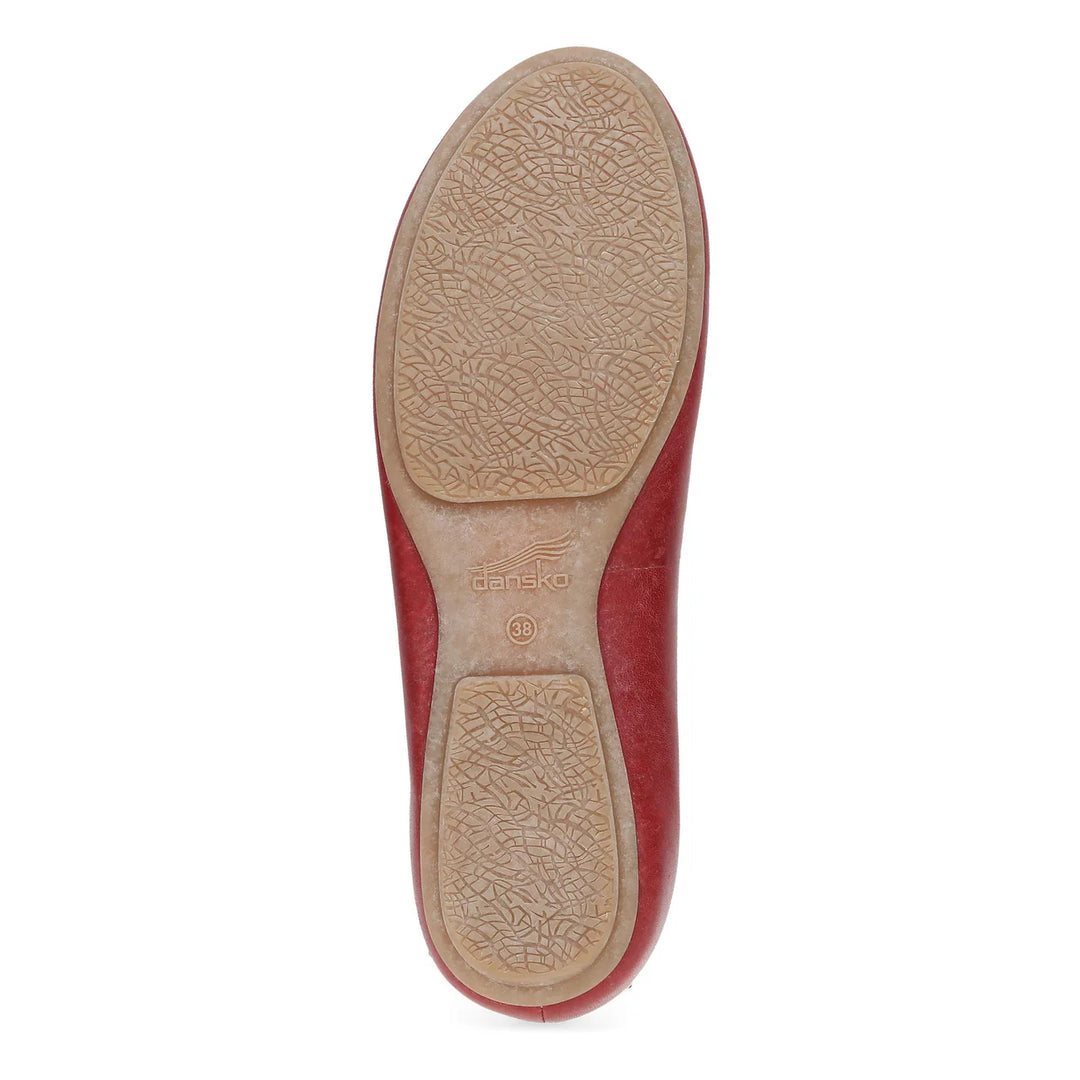 Women's Dansko Mollie Flat Color: Red Nappa 3