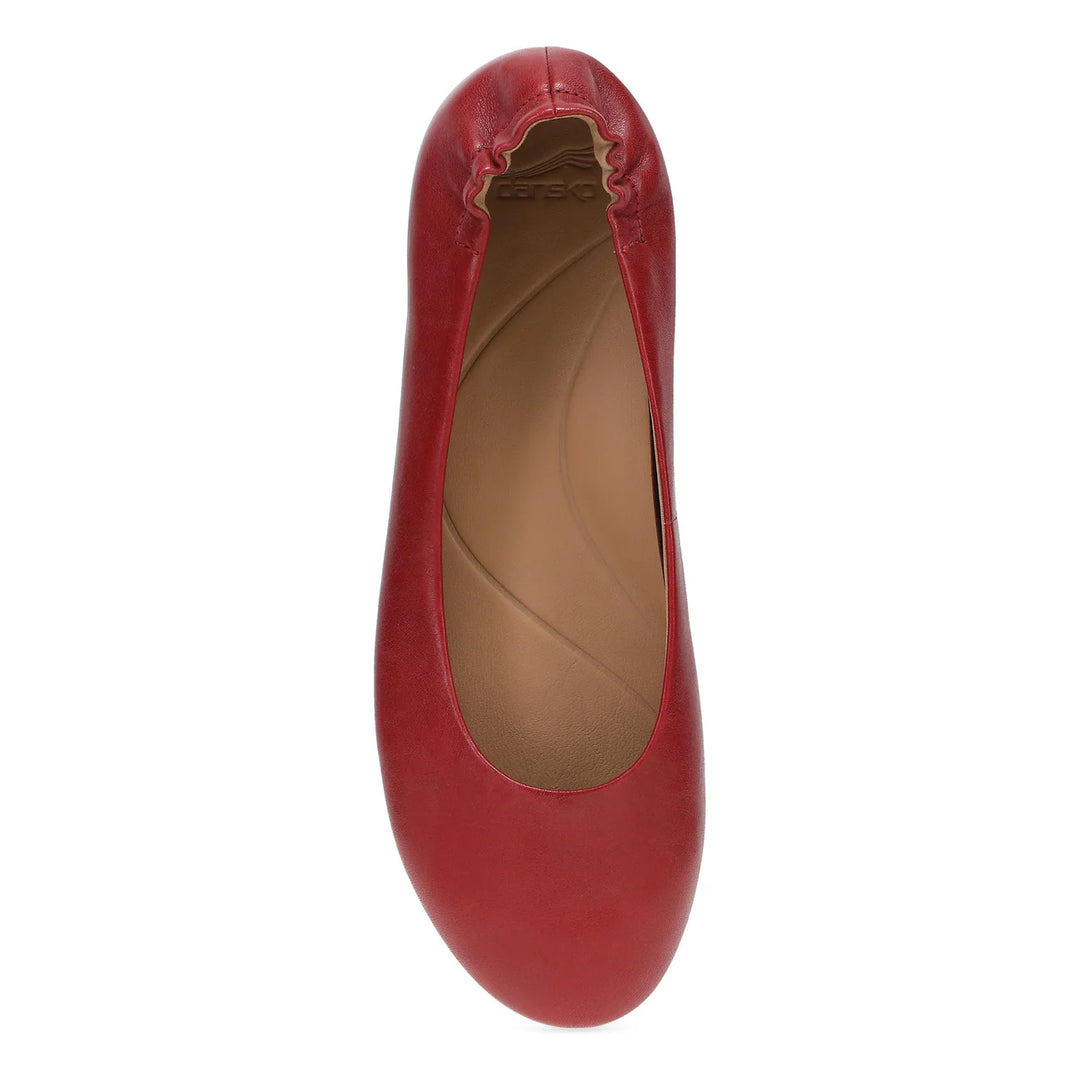 Women's Dansko Mollie Flat Color: Red Nappa 4