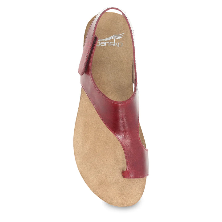 Women's Dansko Reece Color: Cinnabar Waxy Burnished Sandal 3