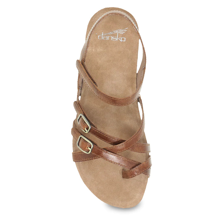 Women's Dansko Roslyn Color: Tan Waxy Burnished Sandal  4