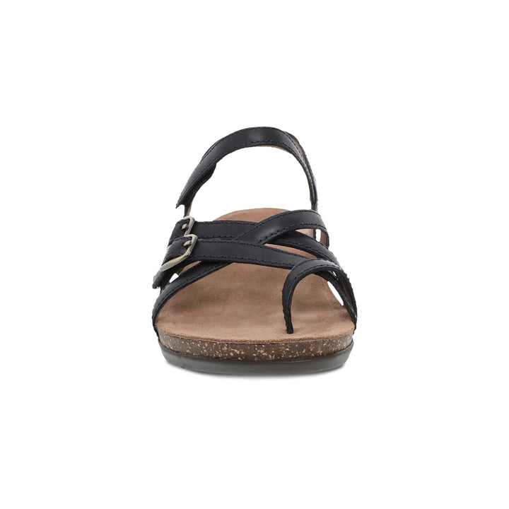 Women's Dansko Roslyn Color: Black Waxy Burnished Sandal 6