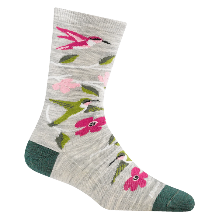 Women's Darn Tough Birds of a Feather Crew Lightweight Lifestyle Sock Color: Ash  1