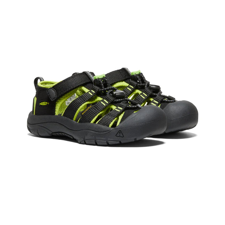 Little Kid's Keen Newport H2 Color: Black / Lime Green