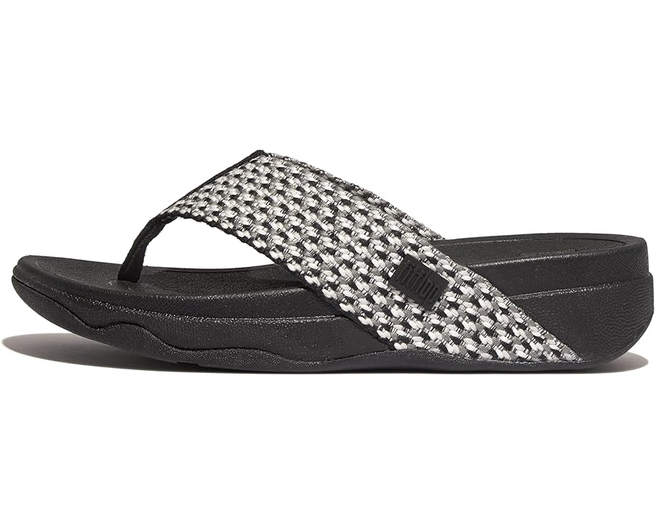 Women's Fitflop Surfa Multi-Tone Webbing Toe Post Sandals Color: Black