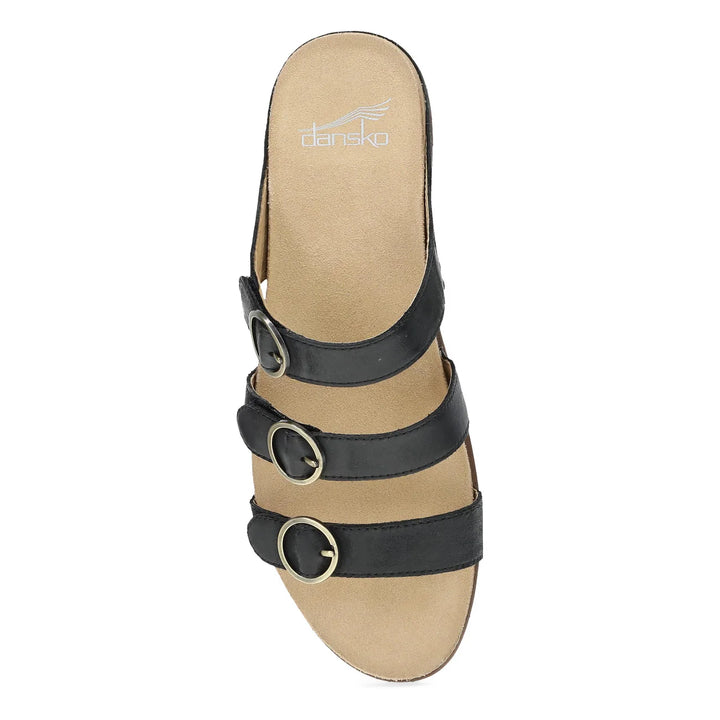 Women's Dansko Campbell Sandal Color: Black Burnished Nappa 4