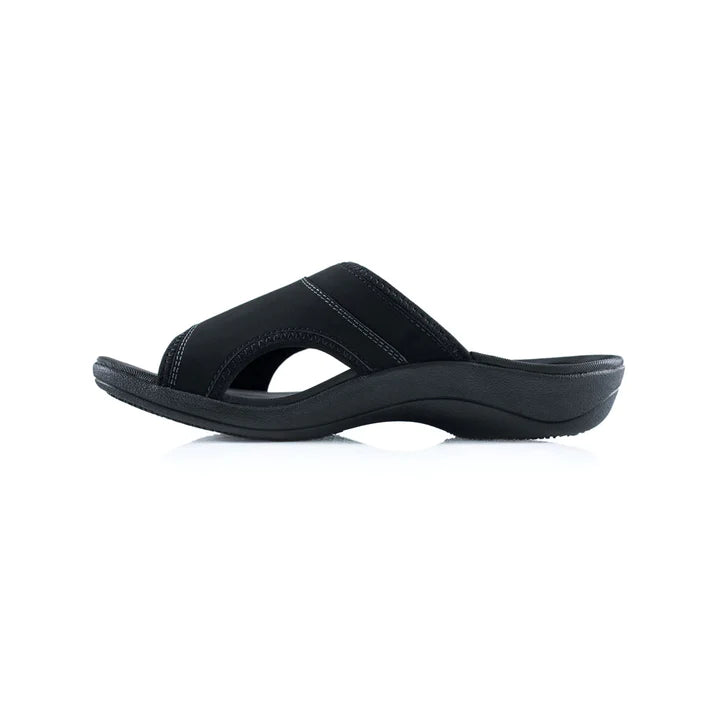 Men's PowerStep Sandals with Arch Support | Slip-on Orthotic Slide Sandal Color: Black