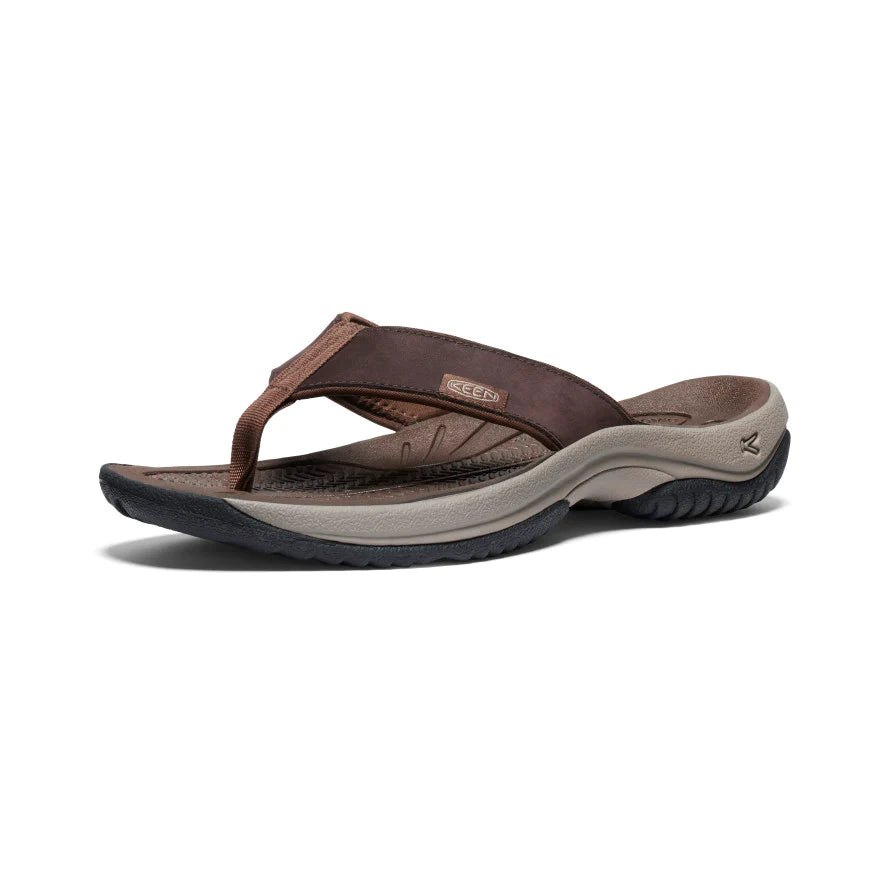 Men's Keen Kona Leather Flip Flop Color: Java / Dark Earth  3