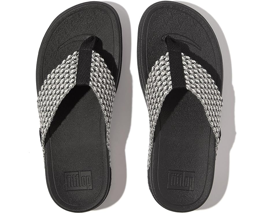 Women's Fitflop Surfa Multi-Tone Webbing Toe Post Sandals Color: Black  5